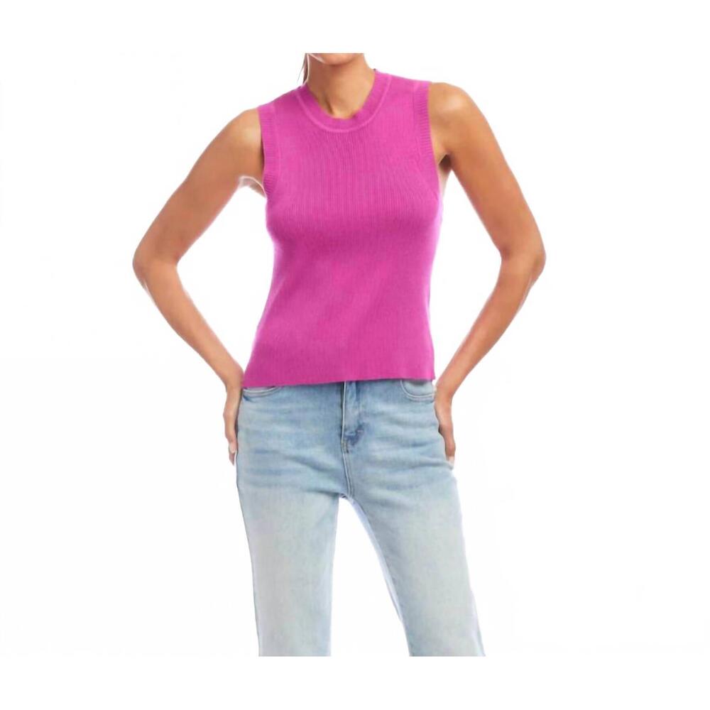 NEW KAREN KANE sleeveless ribbed sweater tank top in orchid